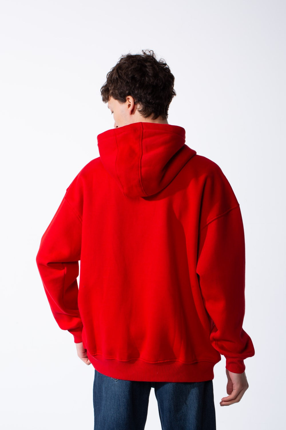 Men's Long Sleeves Hood Kangaroo Pocket Versatile Basic Comfy Piece Oversize Melton Sweatshirt
