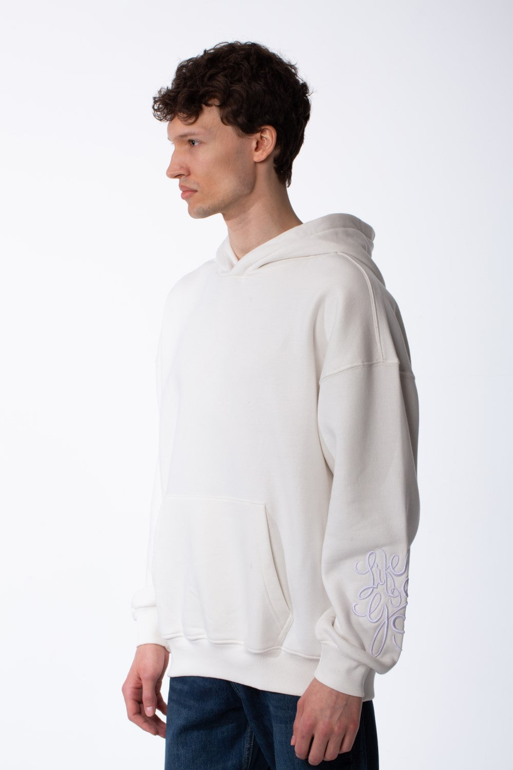 Men's Long Sleeves Hood Kangaroo Pocket Versatile Basic Comfy Piece Oversize Melton Sweatshirt