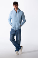 Men's Tomato Long Sleeve Full Zippers Slim Fit Melton Hood Sweatshirt