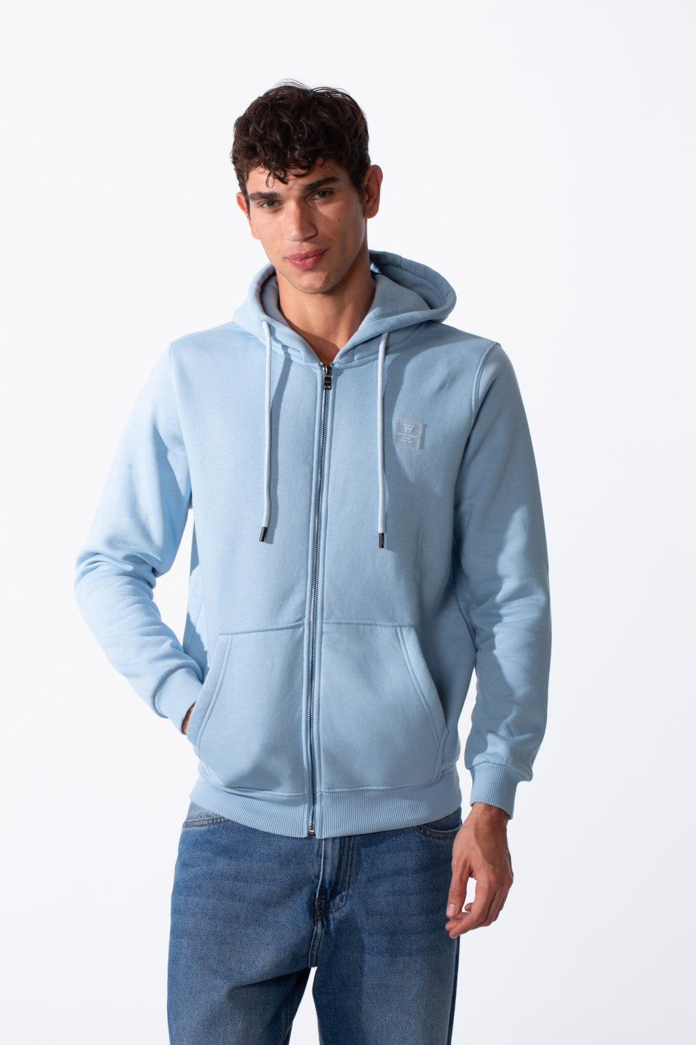 Men's Tomato Long Sleeve Full Zippers Slim Fit Melton Hood Sweatshirt