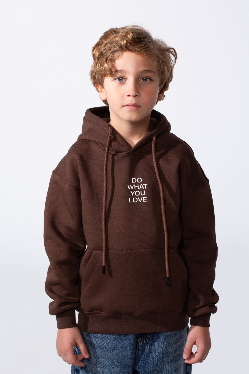 Boy's Long Sleeve With Unique Front And Back Print Oversize Everyday Wear Melton Hooded Sweatshirt