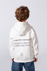 Boy's Long Sleeve With Unique Front And Back Print Oversize Everyday Wear Melton Hooded Sweatshirt