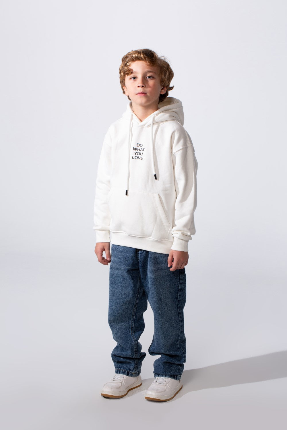 Boy's Long Sleeve With Unique Front And Back Print Oversize Everyday Wear Melton Hooded Sweatshirt