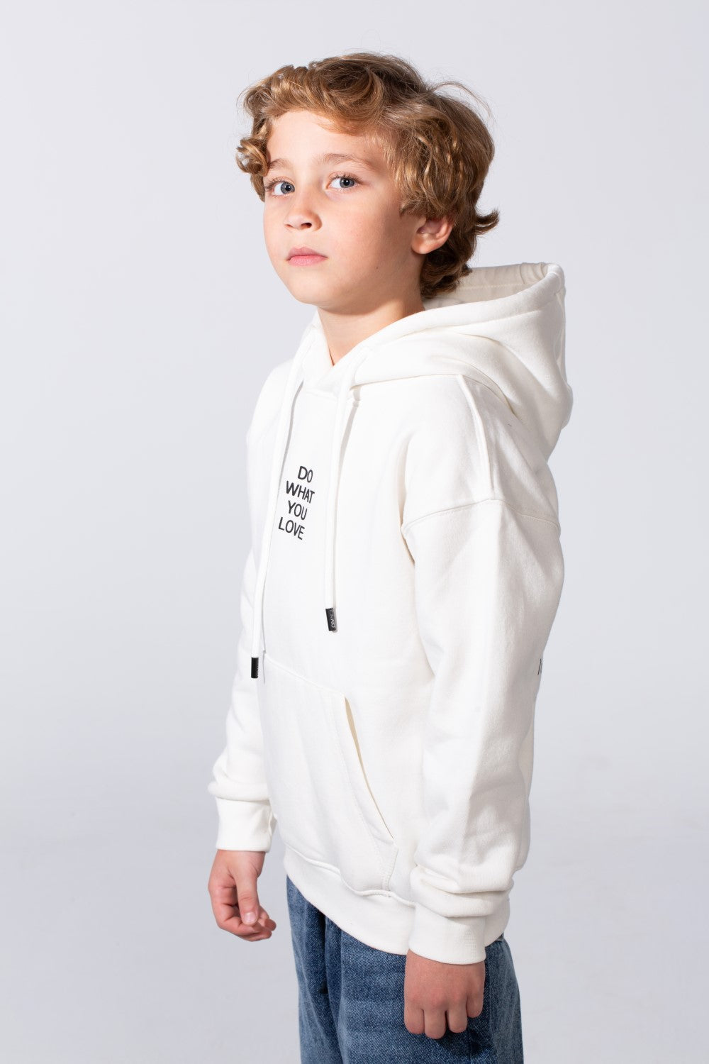 Boy's Long Sleeve With Unique Front And Back Print Oversize Everyday Wear Melton Hooded Sweatshirt