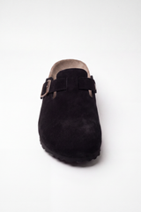 Men's Tomato Store Sliper Suede Clog Mule Adjustable Buckle Strap Cork Footbed Closed Toe Slip-On