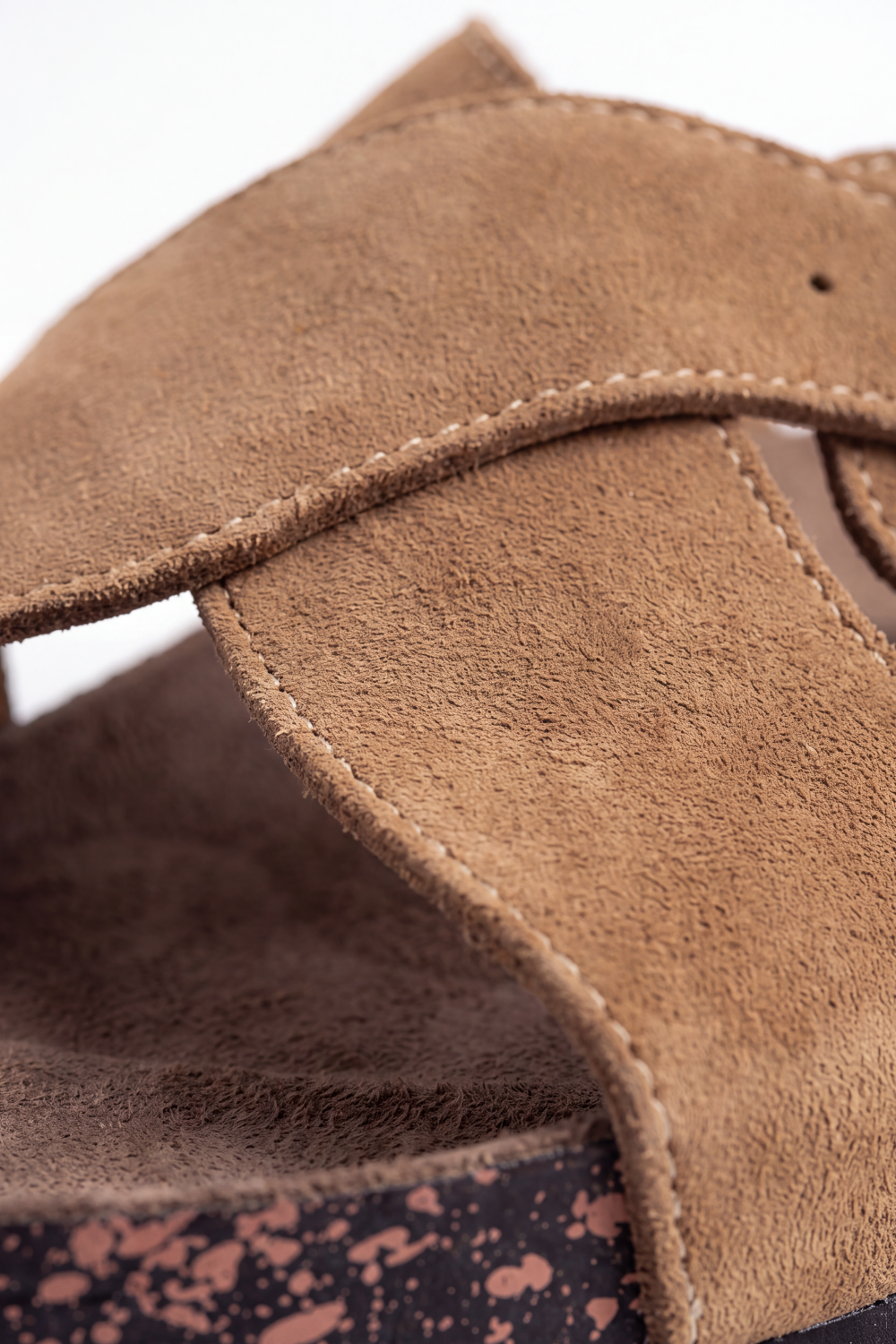 Men's Tomato Store Suede Cross-Strap Sliper Adjustable Buckle Detail Contoured Cork Footbed Open-Toe Comfort Slip-On Style