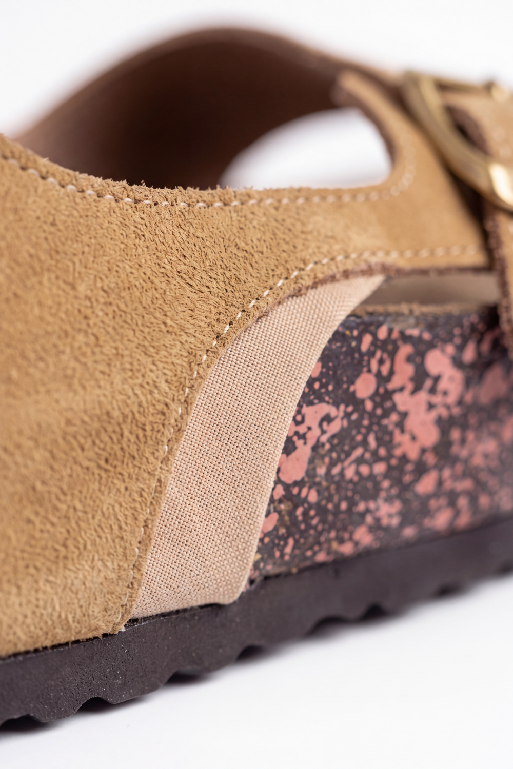 Men's Tomato Store Suede Double-Buckle Sliper Twin Adjustable Straps Contoured Footbed Open-Toe