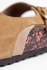 Men's Tomato Store Suede Double-Buckle Sliper Twin Adjustable Straps Contoured Footbed Open-Toe