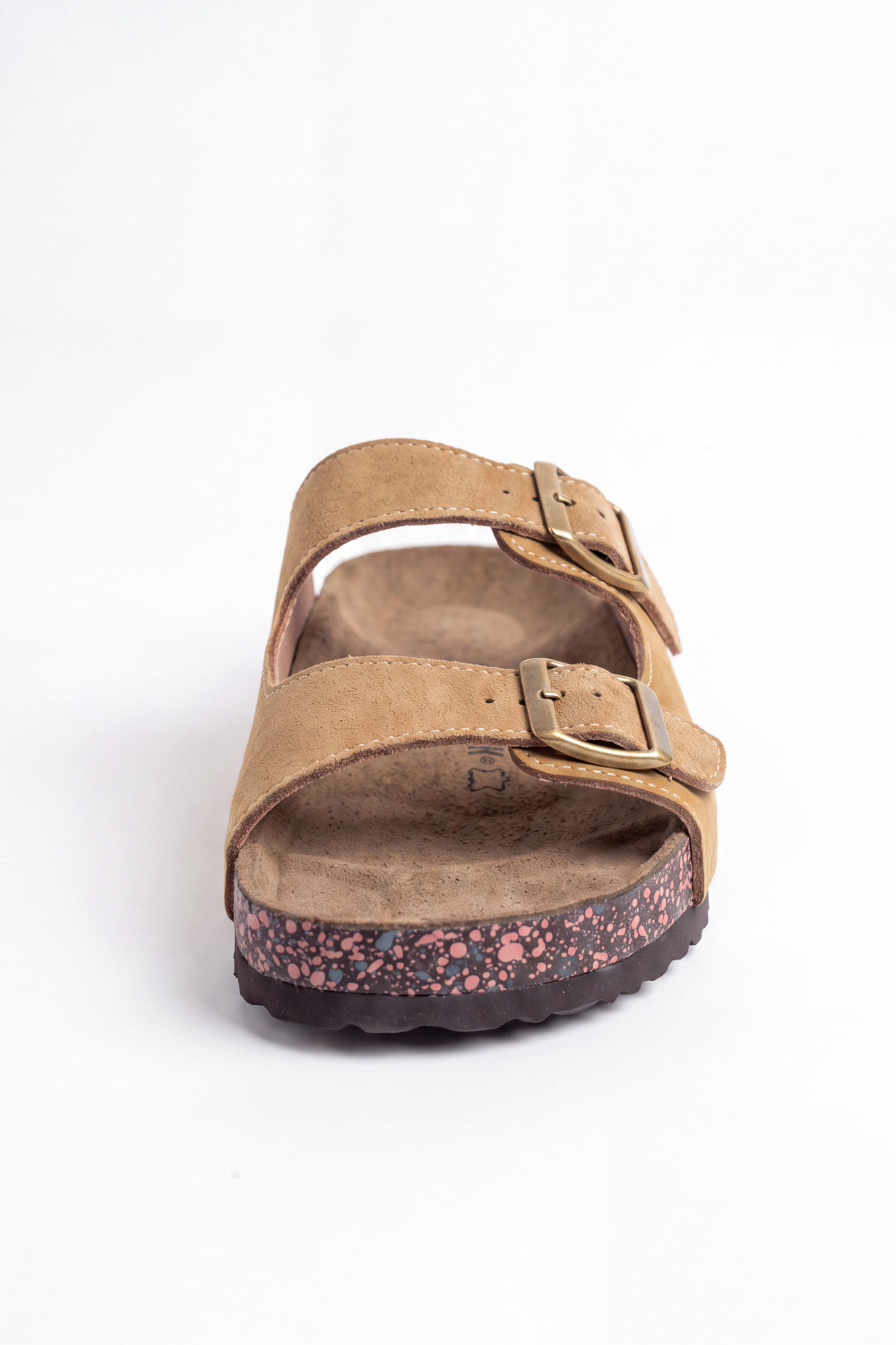 Men's Tomato Store Suede Double-Buckle Sliper Twin Adjustable Straps Contoured Footbed Open-Toe