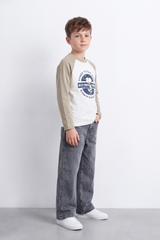 Boy's Tomato StoreSlim Fit Sweatshirt Contrast Raglan Sleeves Snoopy Graphic