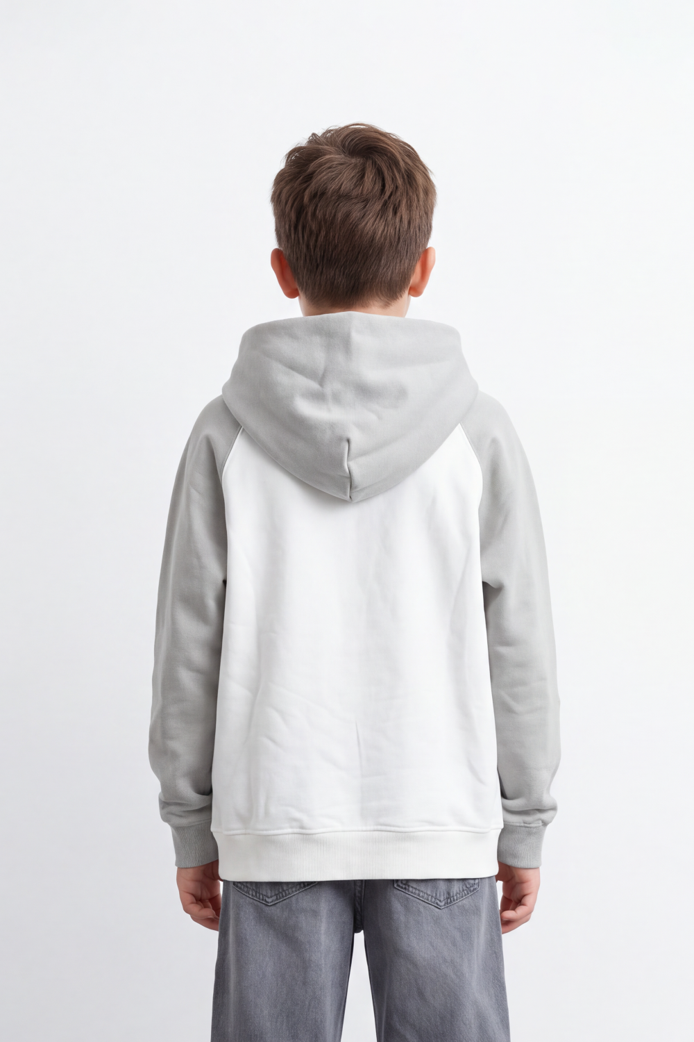 Boy's Tomato Store Sweatshirt Hooded Design Contrast Raglan Sleeves Oversize Melton