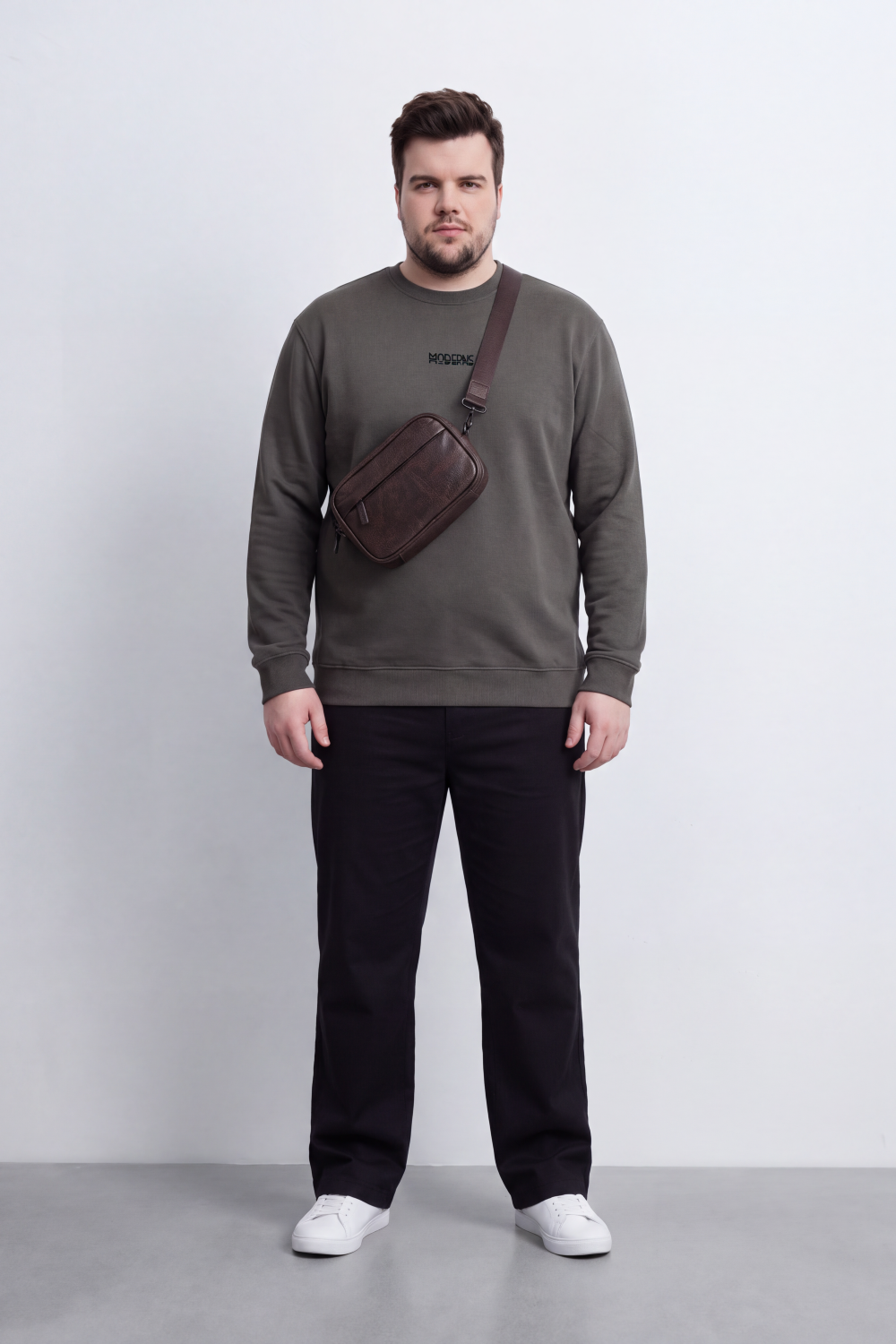 Men's Tomato Store Melton Big Size Sweatshirt Minimal Modern Chest Embroidery