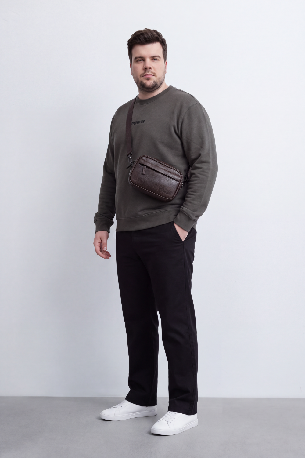 Men's Tomato Store Melton Big Size Sweatshirt Minimal Modern Chest Embroidery