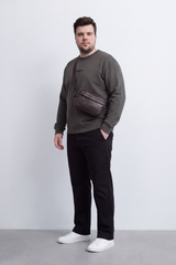 Men's Tomato Store Melton Big Size Sweatshirt Minimal Modern Chest Embroidery