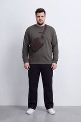 Men's Tomato Store Melton Big Size Sweatshirt Minimal Modern Chest Embroidery