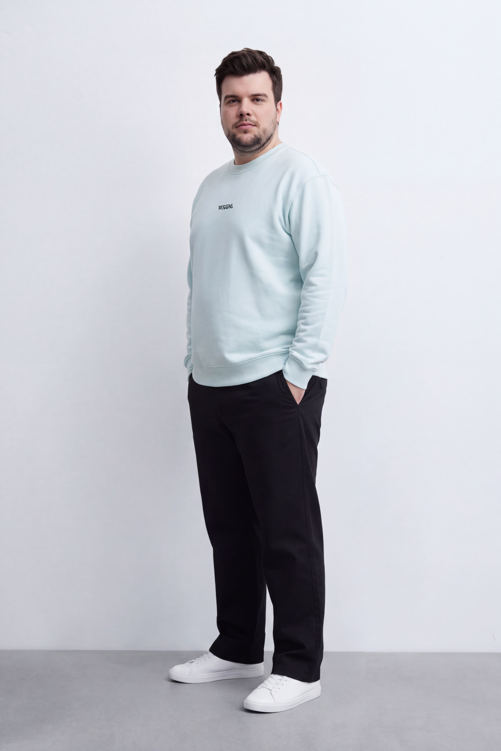 Men's Tomato Store Melton Big Size Sweatshirt Minimal Modern Chest Embroidery