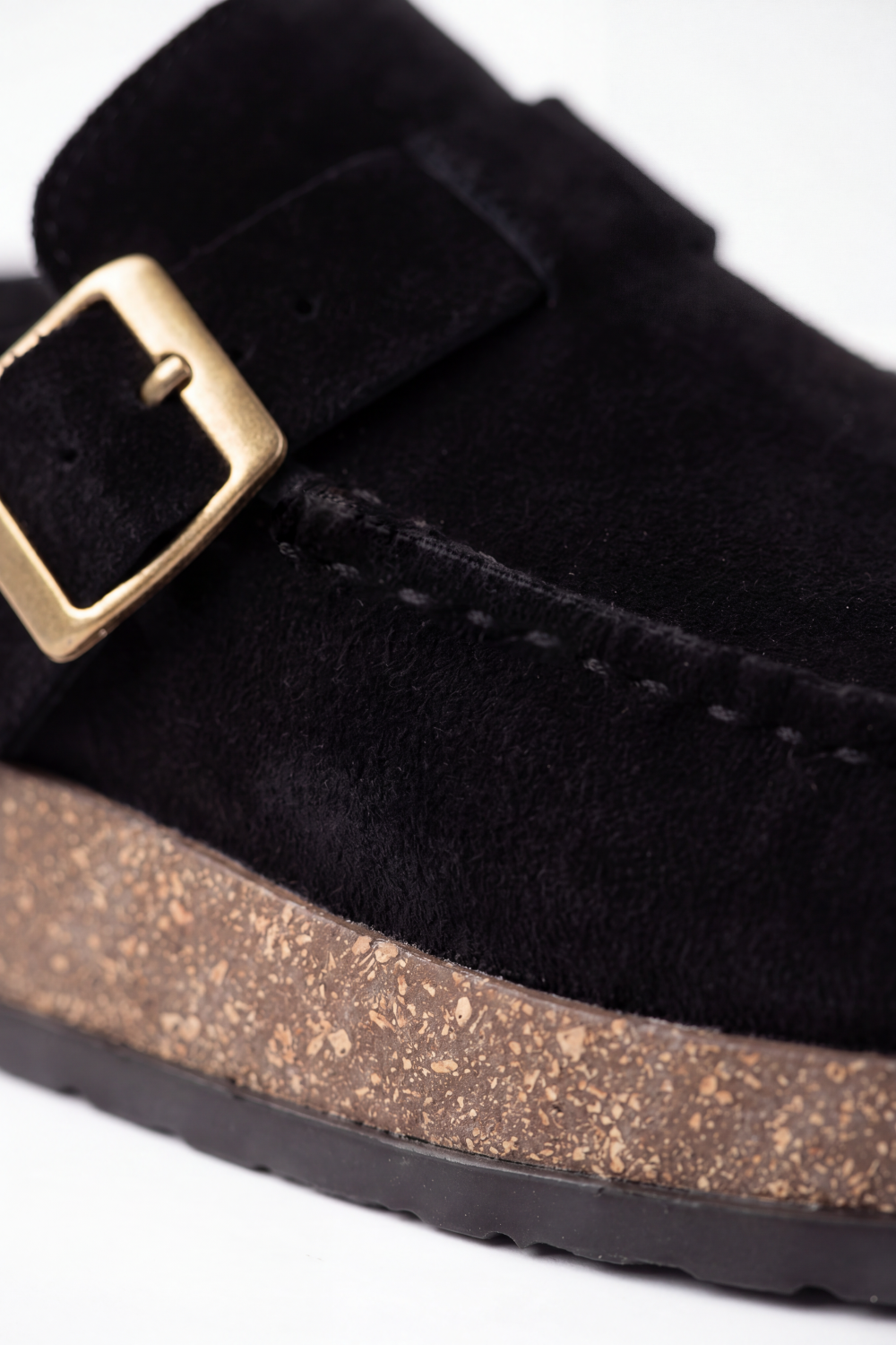 Men’s Tomato Store Clogs Loafers Brushed Nap Texture Across The Upper Moc Toe Stitching Cross Strap Buckle Detail Slipper