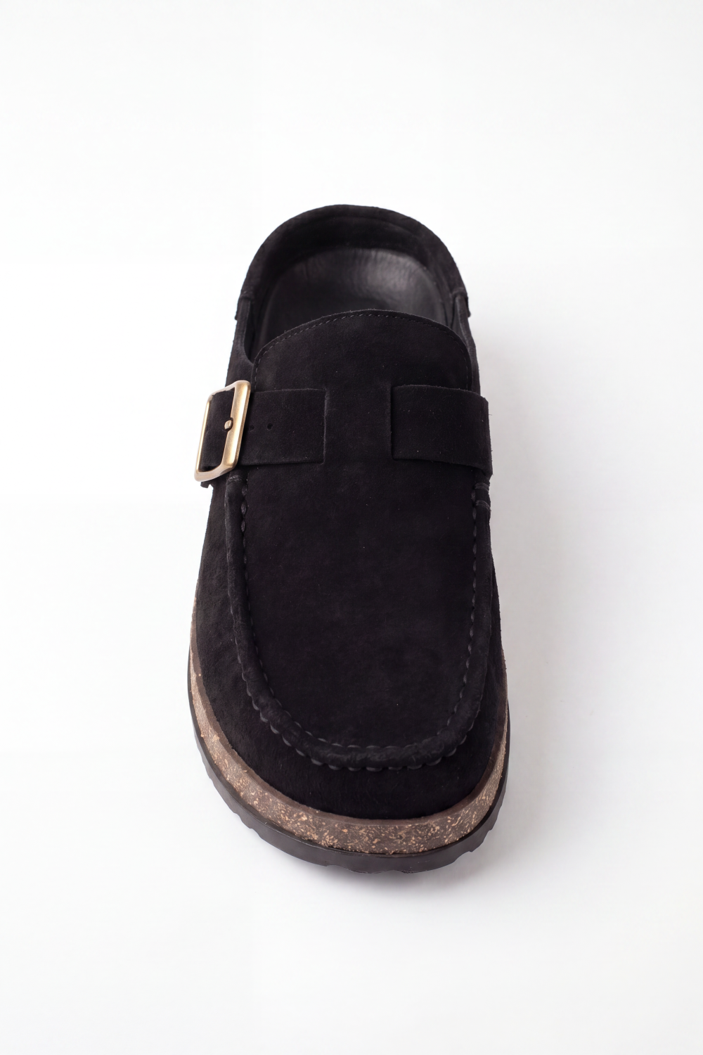 Men’s Tomato Store Clogs Loafers Brushed Nap Texture Across The Upper Moc Toe Stitching Cross Strap Buckle Detail Slipper
