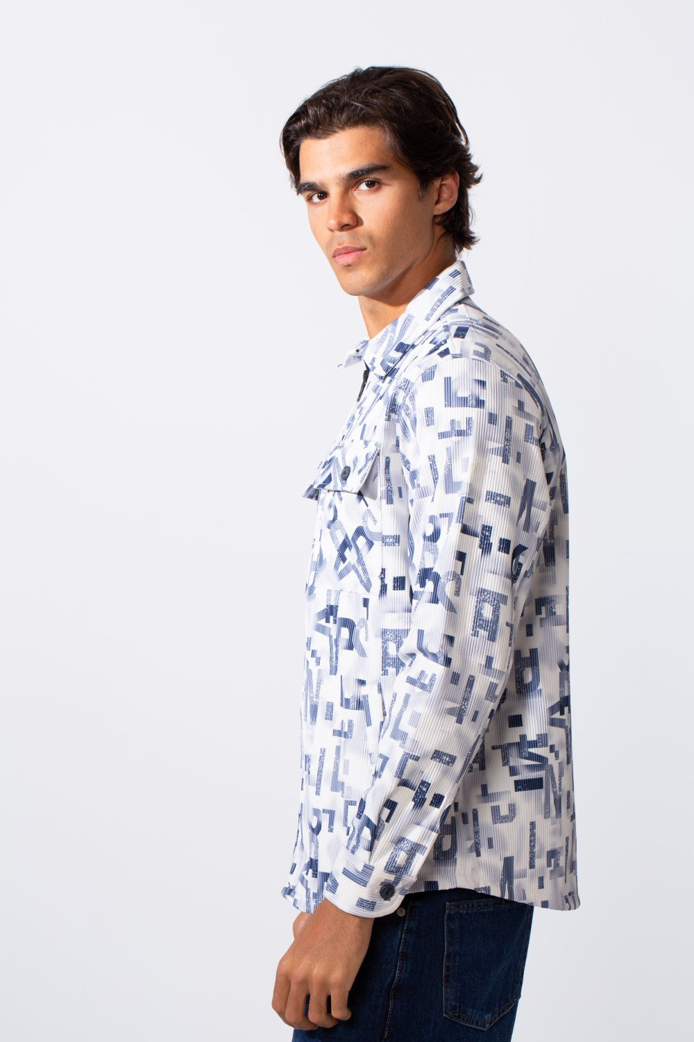 Men's Jakar Full Zip Regular Fit Printed Long Sleeve Shirt