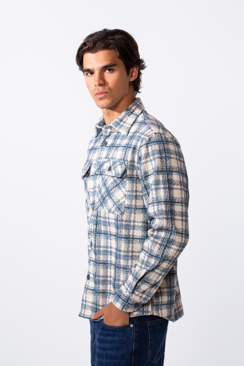 Men's Regular Fit Front Pockets Winter Checked Shirt