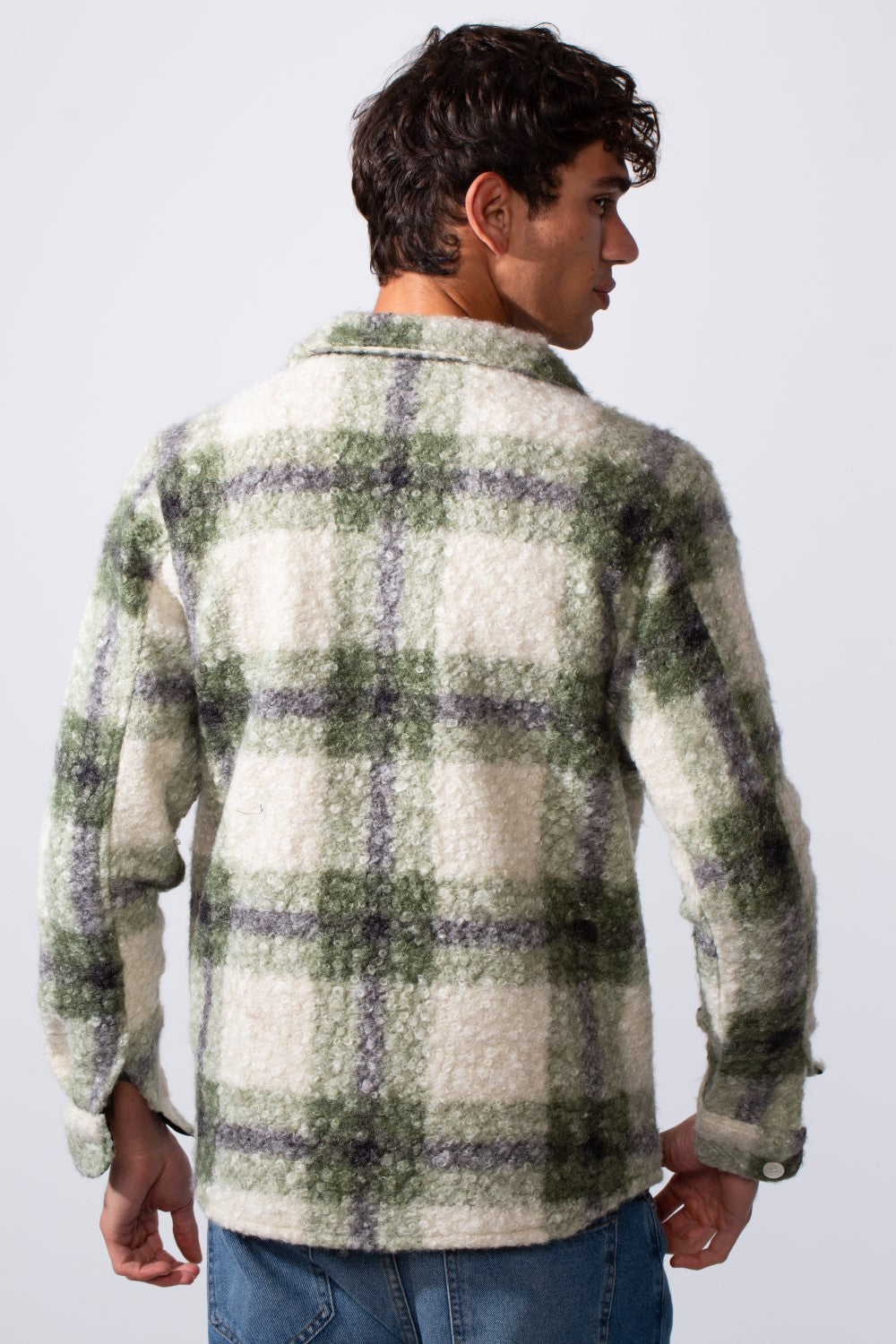 Men's Checked Slim Fit Wool Casual Shirt