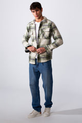 Men's Checked Slim Fit Wool Casual Shirt