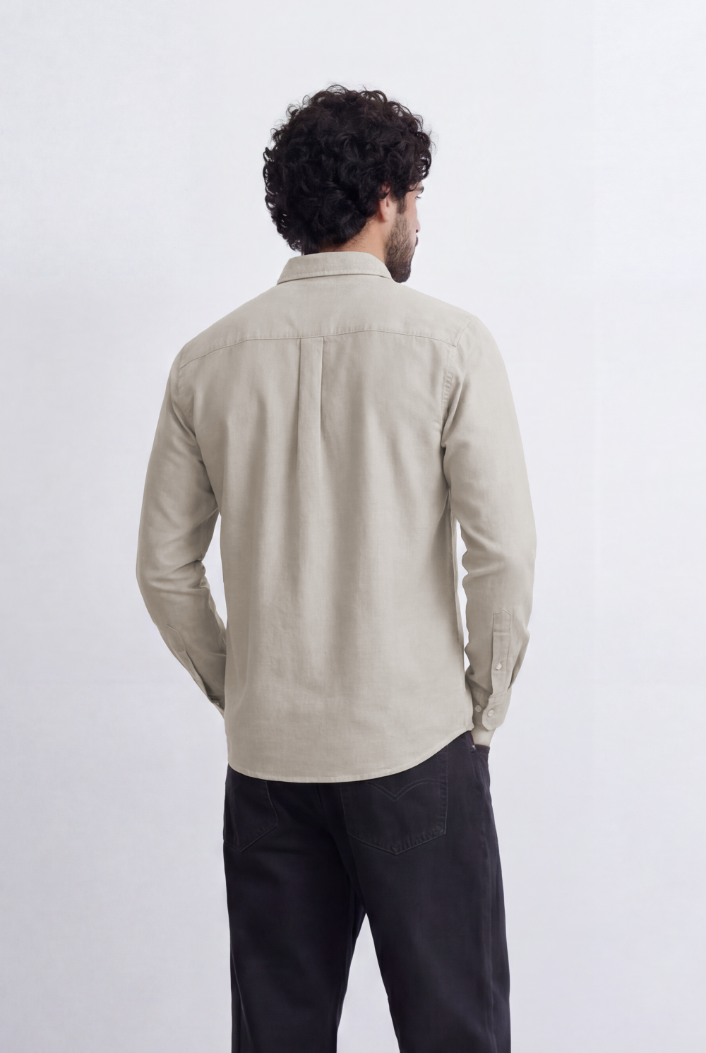 Men’s Tomato Store Minimal Button Down Shirt Soft Touch Fabric Slim Fit Tailored