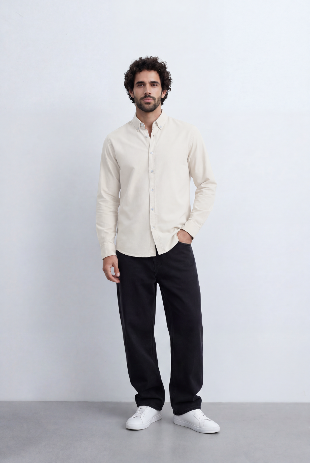 Men’s Tomato Store Minimal Button Down Shirt Soft Touch Fabric Slim Fit Tailored