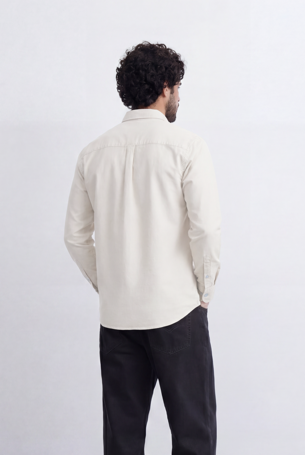 Men’s Tomato Store Minimal Button Down Shirt Soft Touch Fabric Slim Fit Tailored