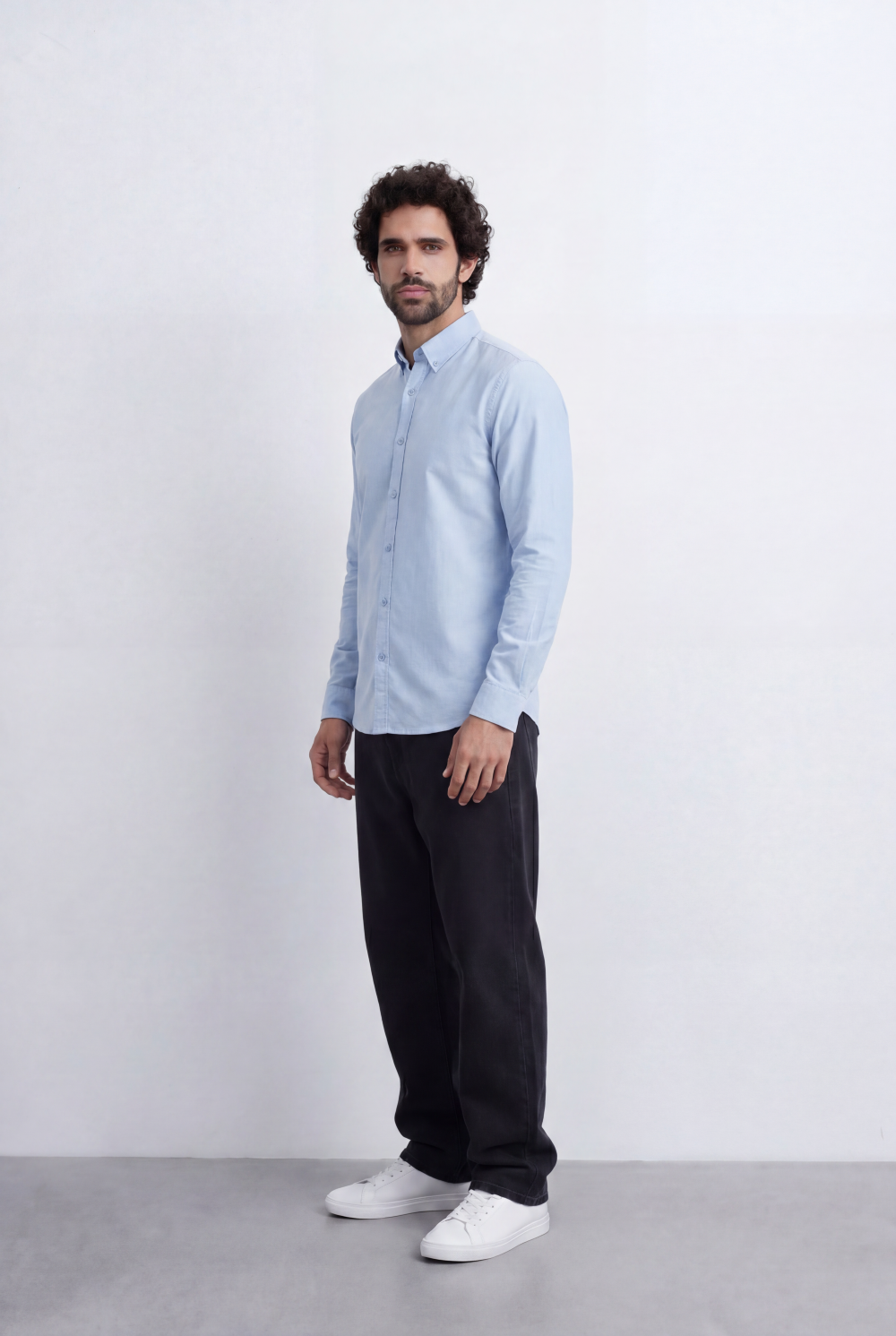 Men’s Tomato Store Minimal Button Down Shirt Soft Touch Fabric Slim Fit Tailored