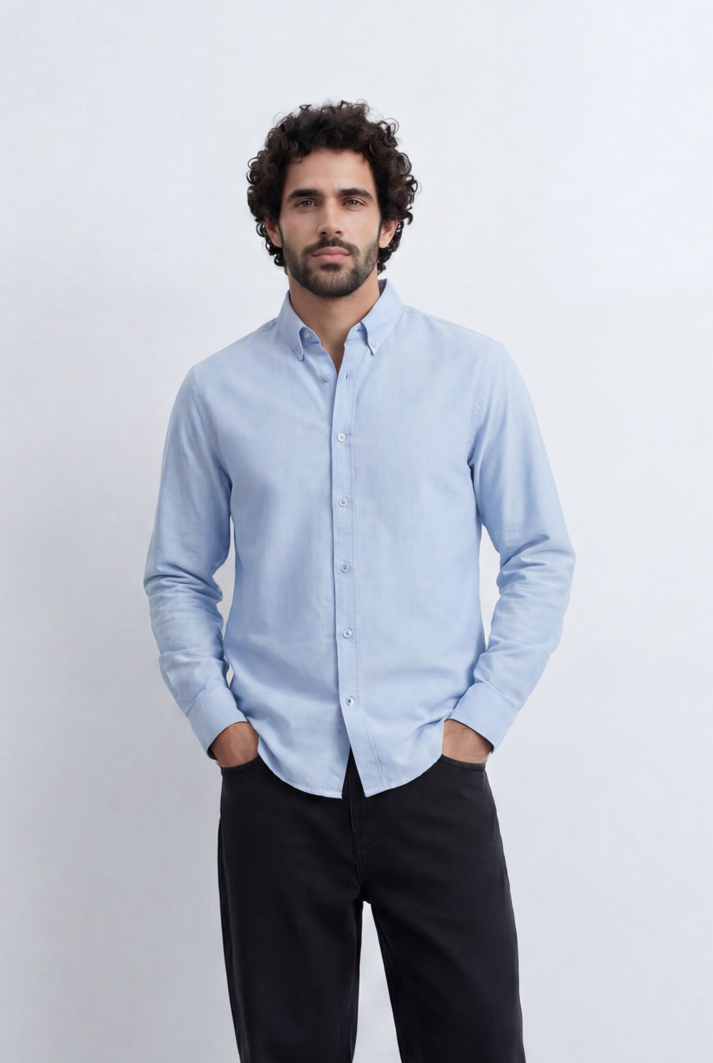 Men’s Tomato Store Minimal Button Down Shirt Soft Touch Fabric Slim Fit Tailored