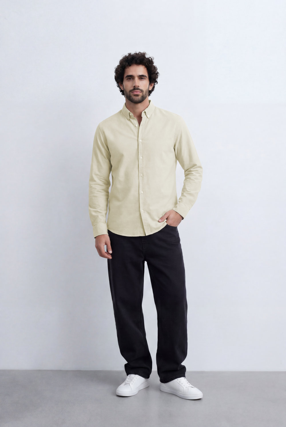 Men’s Tomato Store Minimal Button Down Shirt Soft Touch Fabric Slim Fit Tailored