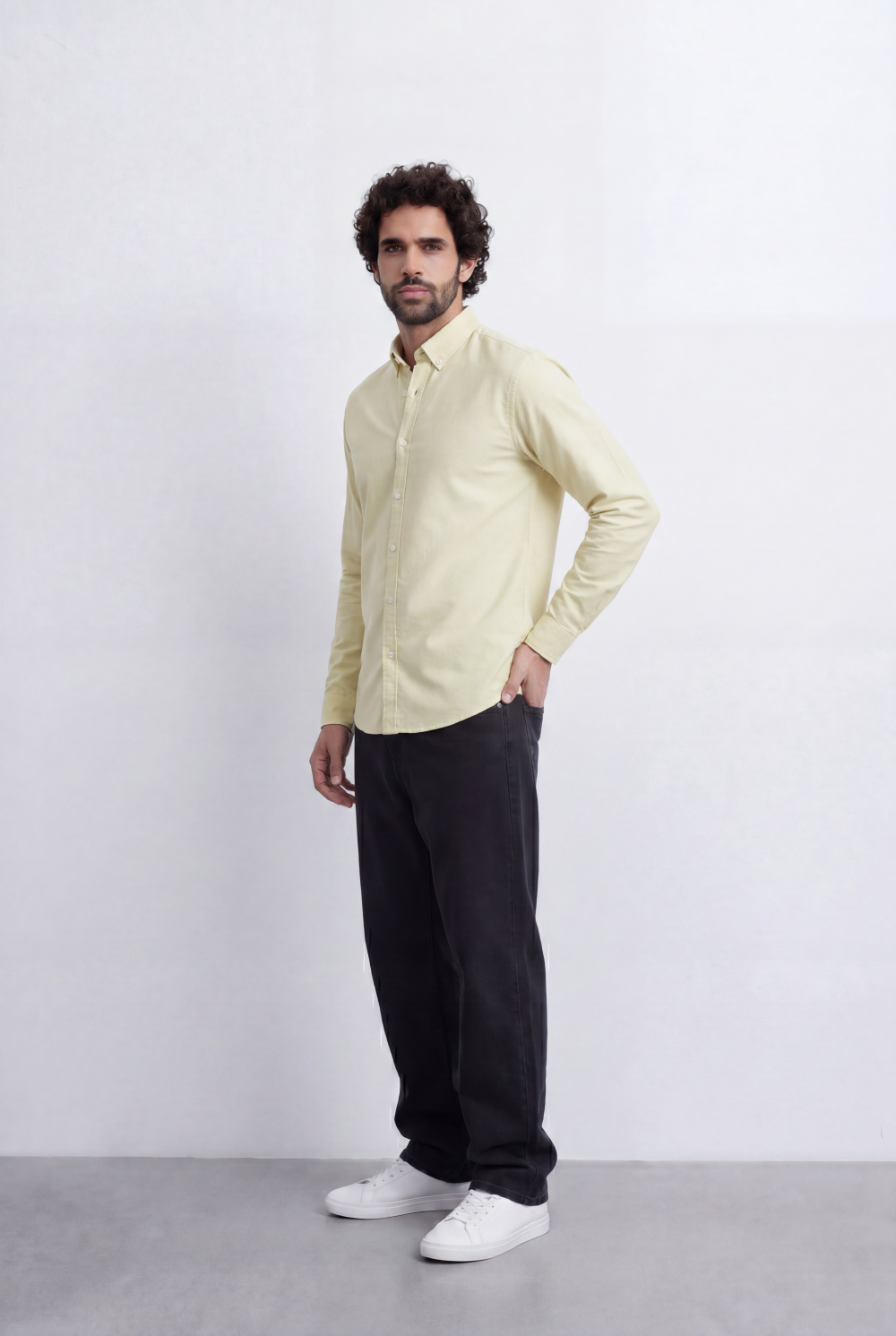 Men’s Tomato Store Minimal Button Down Shirt Soft Touch Fabric Slim Fit Tailored