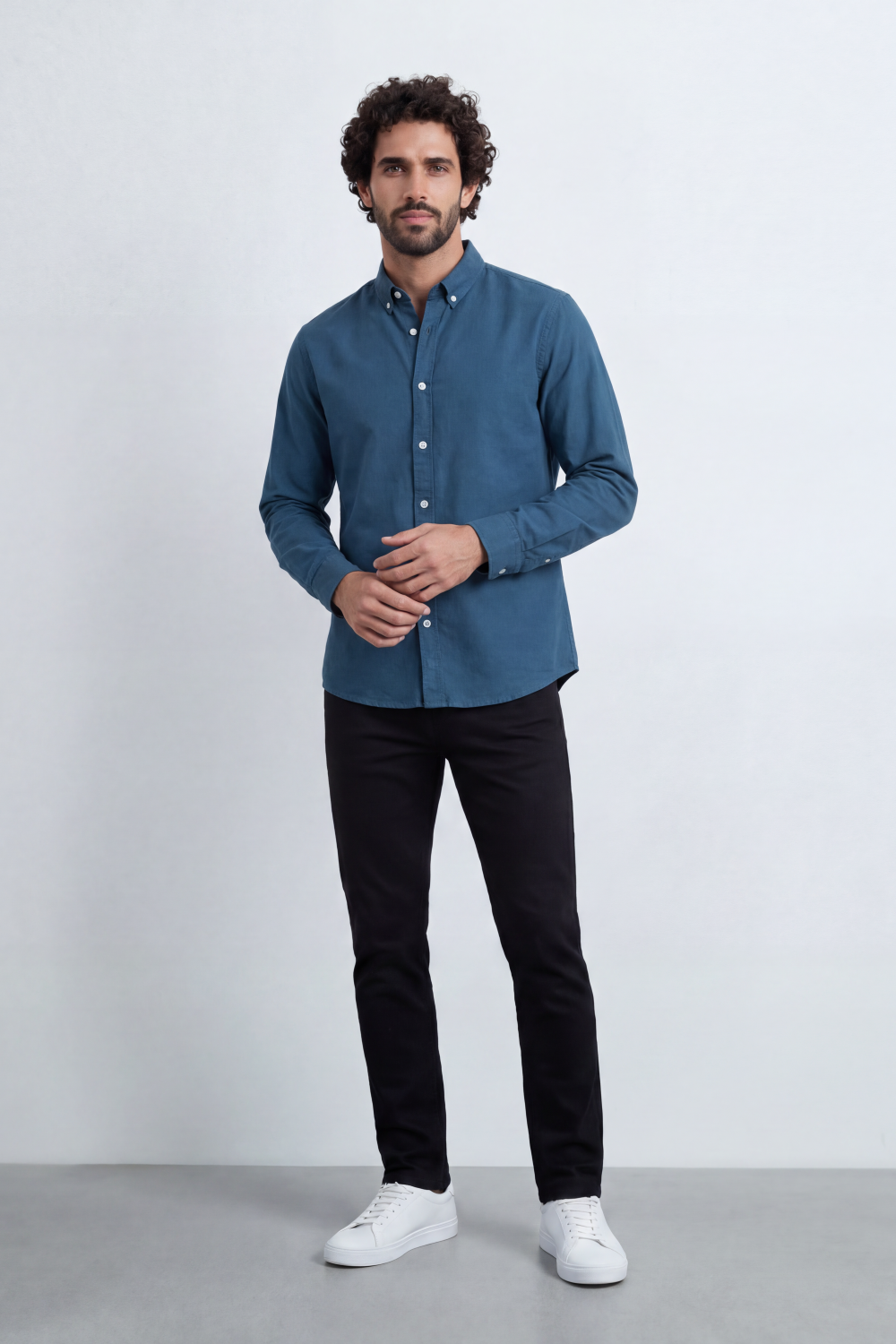 Men’s Tomato Store Minimal Button Down Shirt Soft Touch Fabric Slim Fit Tailored