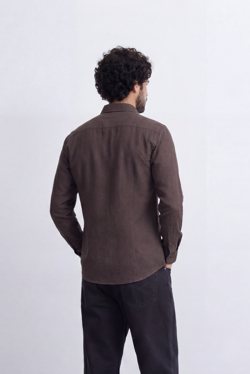Men’s Tomato Store Linen Touch Shirt Natural Melange Texture Button Down