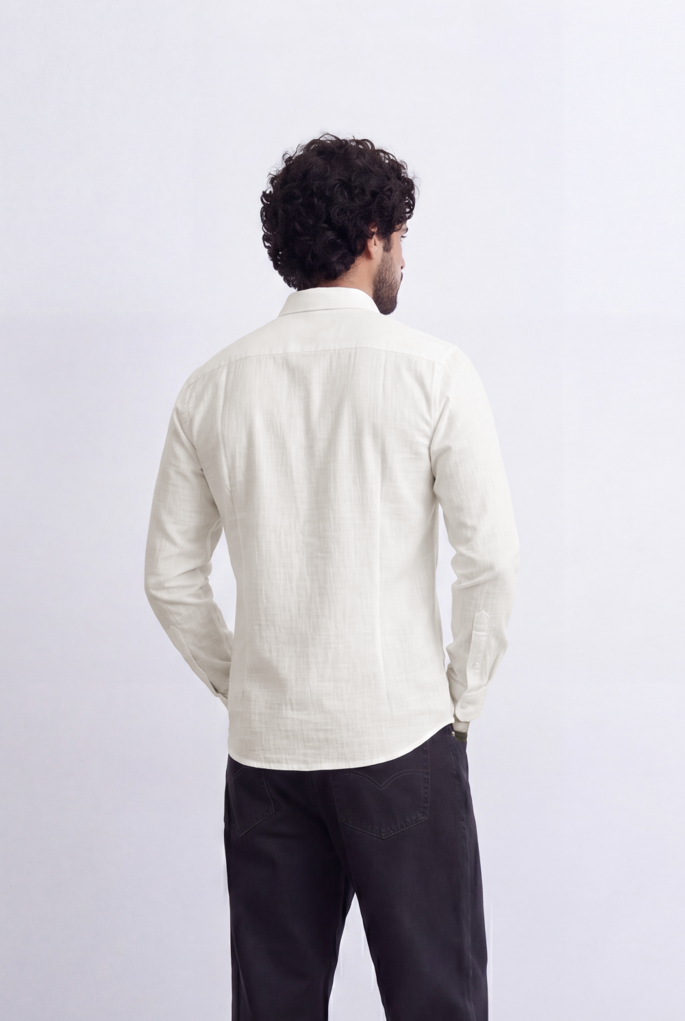 Men’s Tomato Store Linen Touch Shirt Natural Melange Texture Button Down