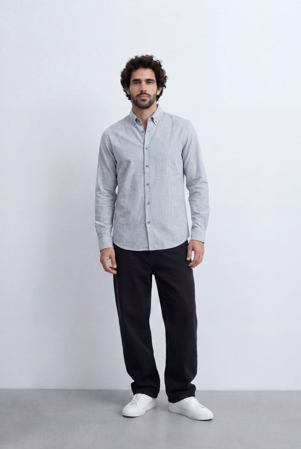 Men’s Tomato Store Linen Touch Shirt Natural Melange Texture Button Down