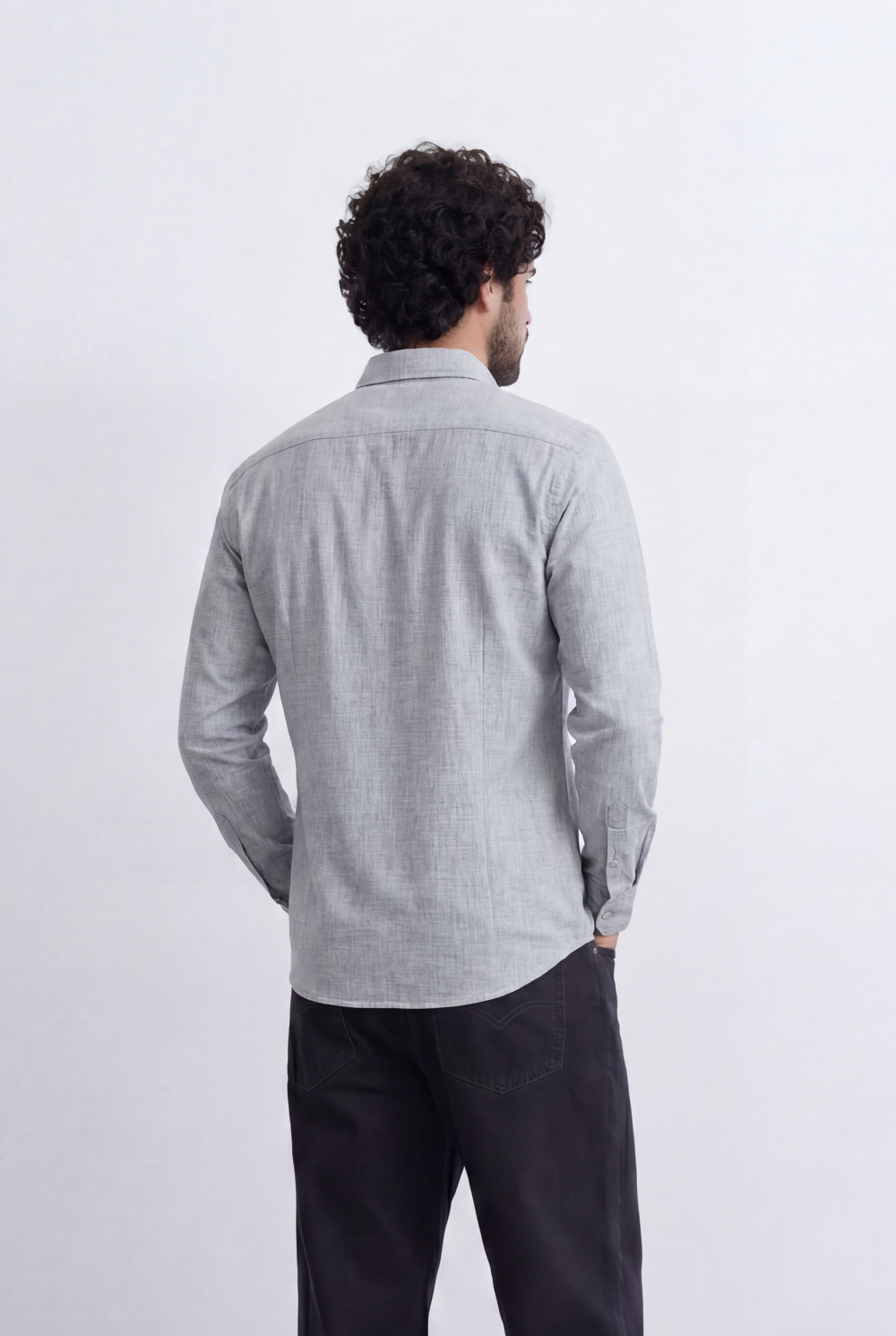 Men’s Tomato Store Linen Touch Shirt Natural Melange Texture Button Down