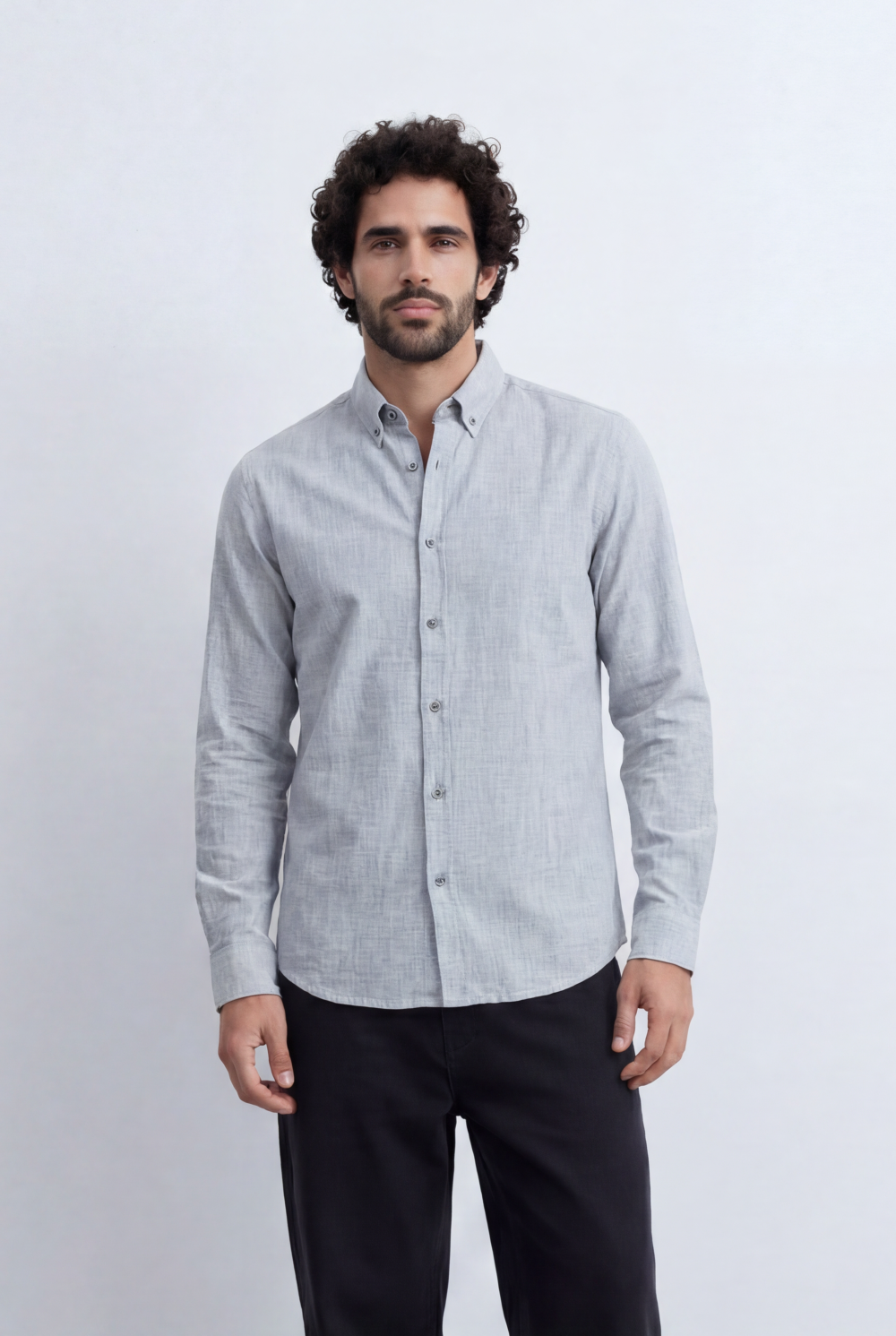 Men’s Tomato Store Linen Touch Shirt Natural Melange Texture Button Down