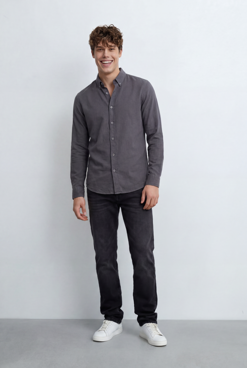 Men’s Tomato Store Linen Blend Shirt Breathable Natural Texture Button Down
