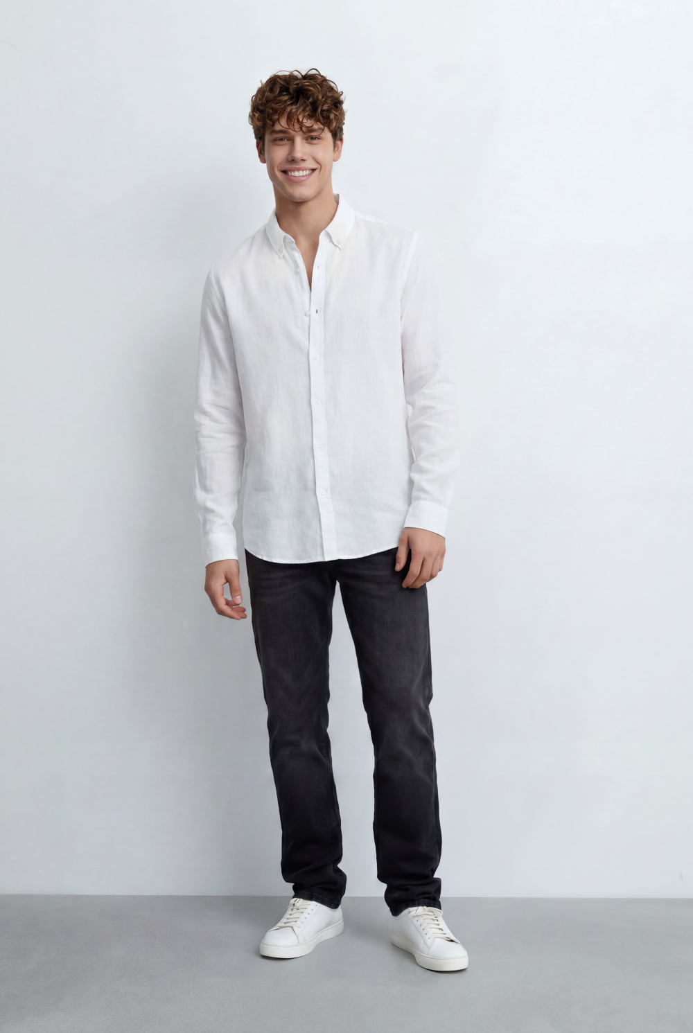 Men’s Tomato Store Linen Blend Shirt Breathable Natural Texture Button Down