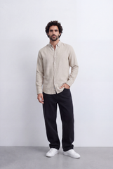 Men's Regular Fit Long Sleeve Basic Shirt With Button-Down Clean Casual Everyday Style Tomato Store