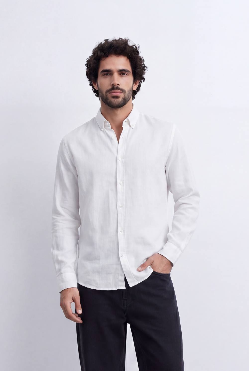 Men's Regular Fit Long Sleeve Basic Shirt With Button-Down Clean Casual Everyday Style Tomato Store