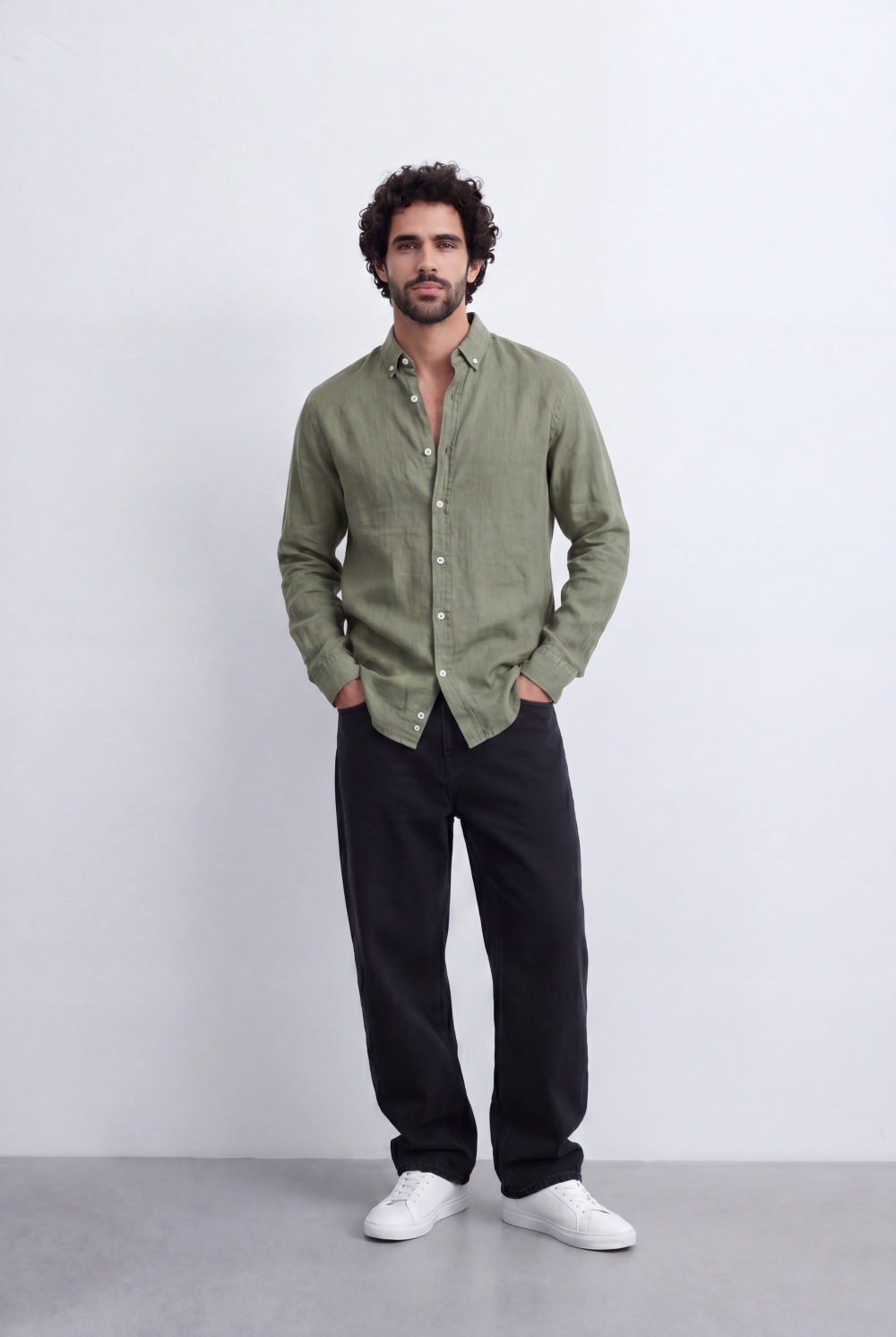 Men's Regular Fit Long Sleeve Basic Shirt With Button-Down Clean Casual Everyday Style Tomato Store