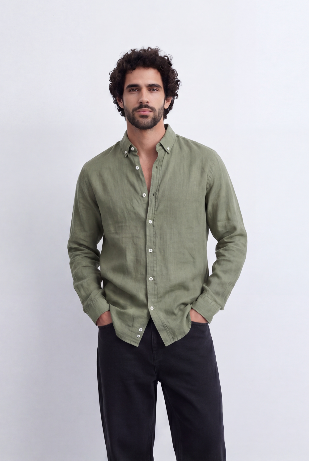 Men's Regular Fit Long Sleeve Basic Shirt With Button-Down Clean Casual Everyday Style Tomato Store