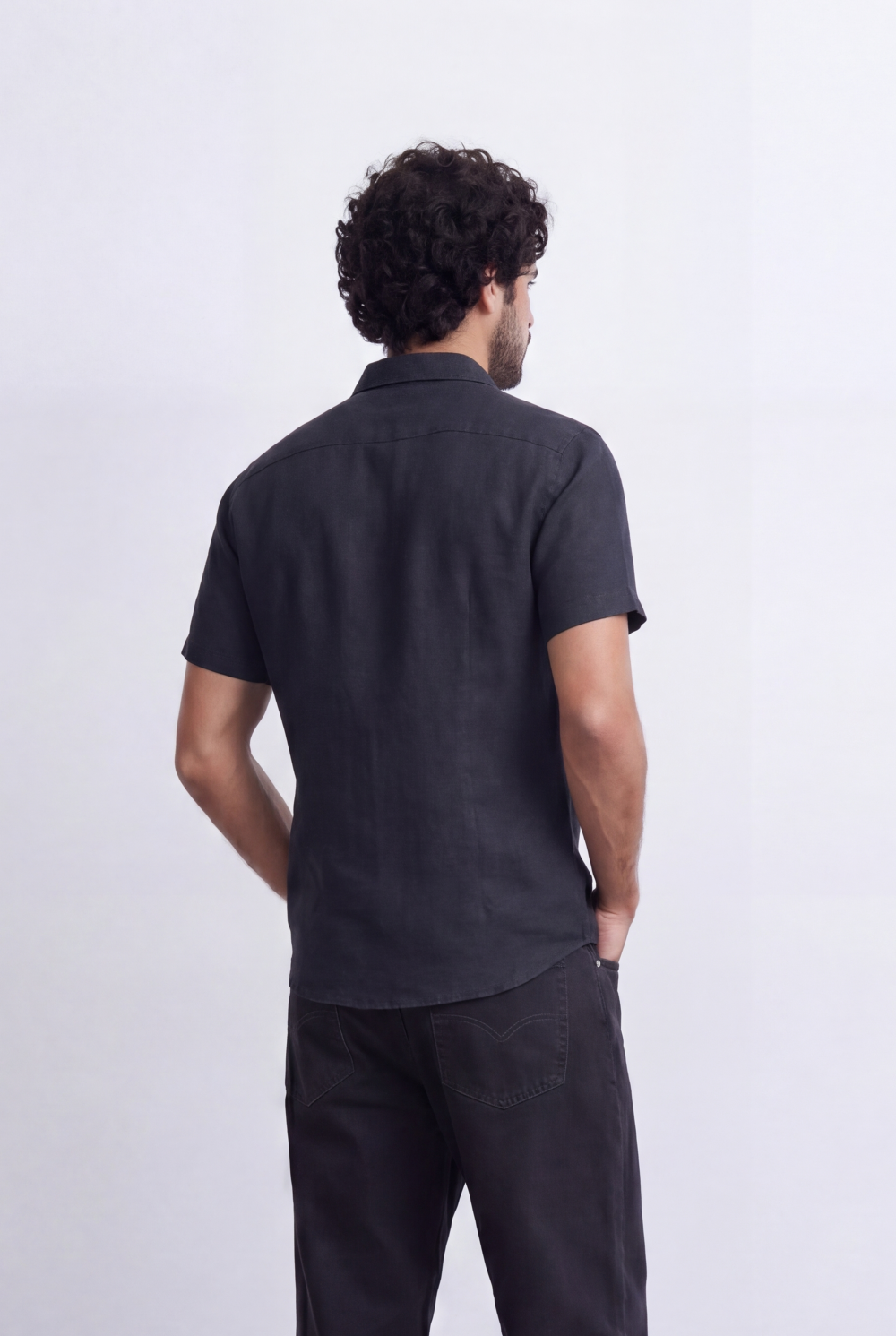 Men's Slim Fit Short Sleeve Jacquard Shirt Lightweight Button-Up Tomato Store Smart Casual Style