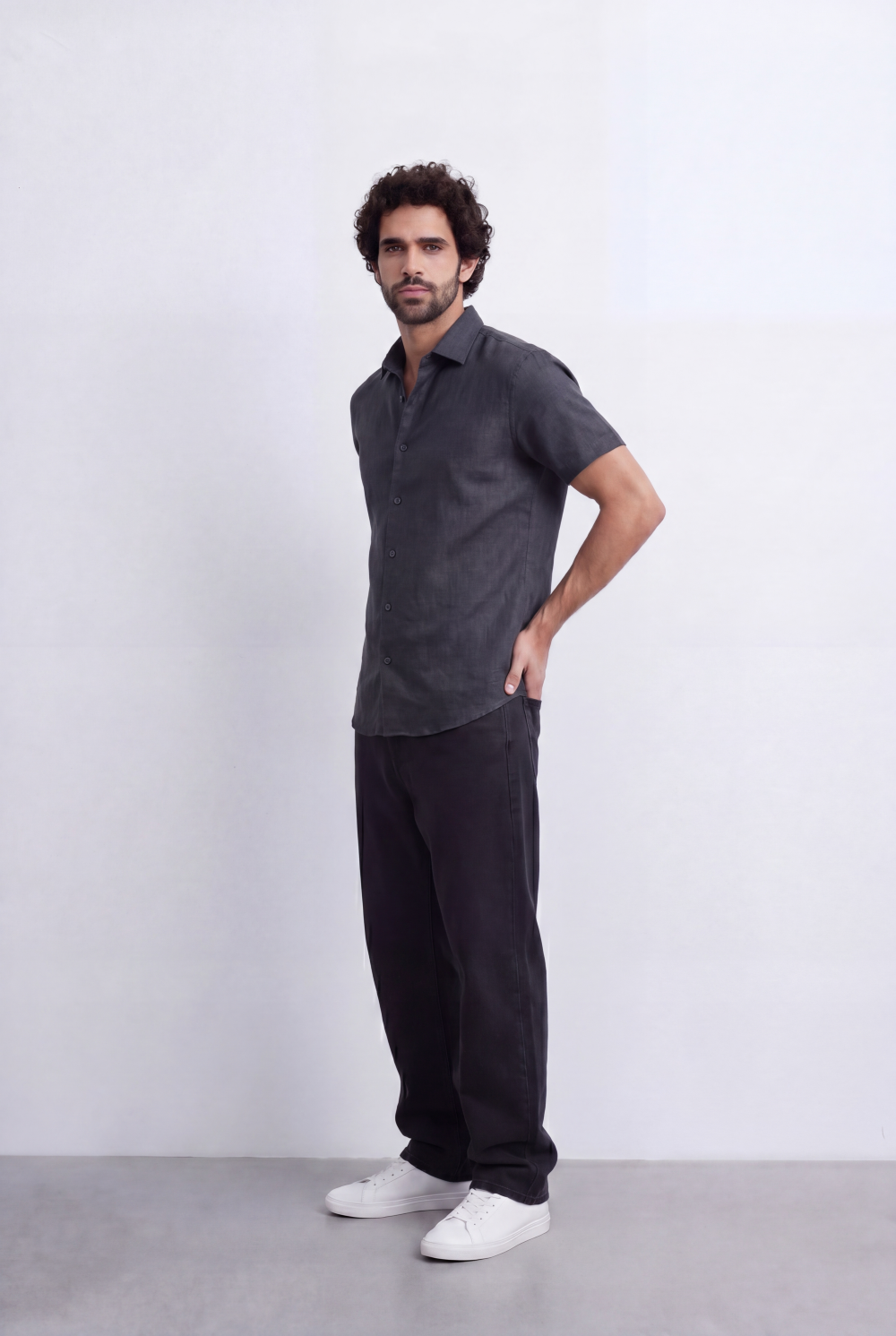 Men's Slim Fit Short Sleeve Jacquard Shirt Lightweight Button-Up Tomato Store Smart Casual Style