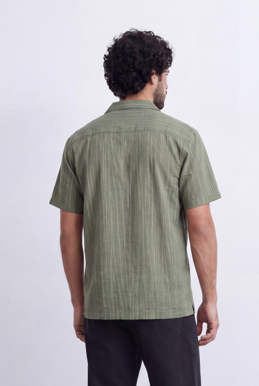 Men's Striped Cuban Collar Shirt Short Sleeve Button-Up Tomato Store Relaxed Casual Style