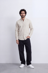 Men's Slim Fit Long Sleeve Button-Down Shirt Minimal Tomato Store Clean Design Smart Everyday Essential