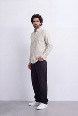 Men's Slim Fit Long Sleeve Button-Down Shirt Minimal Tomato Store Clean Design Smart Everyday Essential